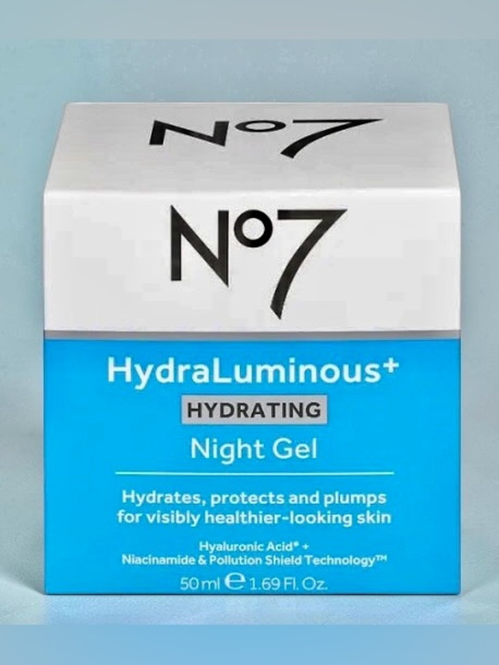 No7 HydraLuminous Night Gel-Cream B3 Protect Facial Healthy Skin Nourish NEW NIB